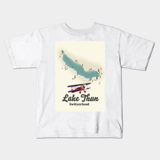 Lake Thun Switzerland map Kids T-Shirt